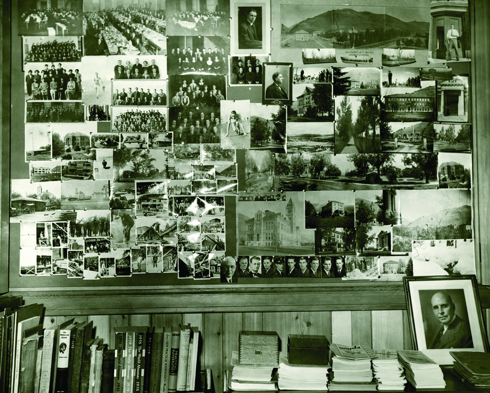 A look inside the office of Dean Arthur Stone. (RG 06-6-1 Archives and Special Collections, Mansfield Library, University of Montana)
