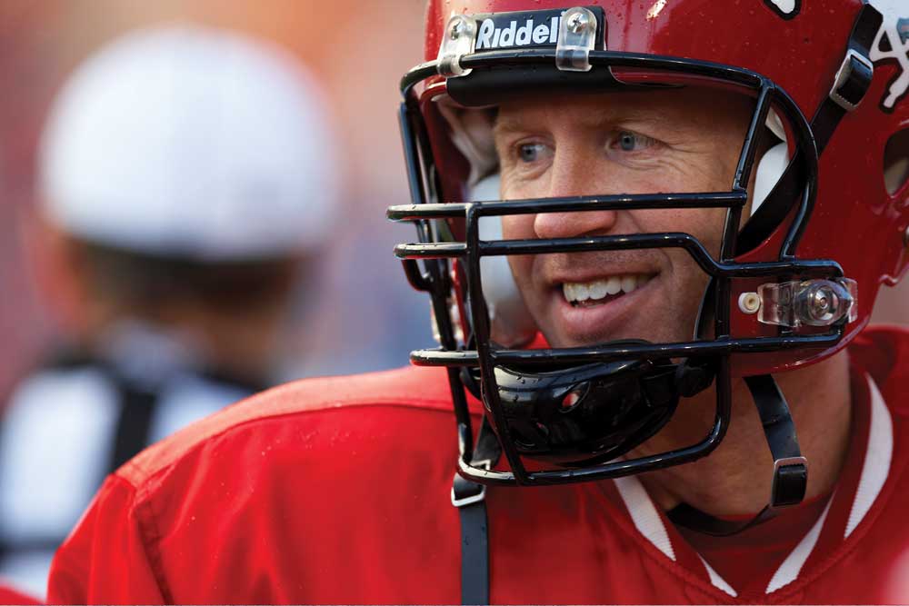 Calgary Stampeders quarterback Dave Dickenson smiles during a 2008 preseason game. He went on to a hall-of-fame career in the Canadian Football League.