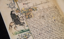 Real gold leaf was used in the illustrations of the Ellesmere Manuscript facsimile.