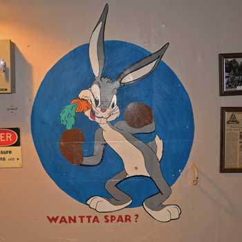 Bugs Bunny mural on bunker wall