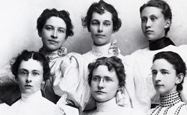UM's historical women in a black and white photo 