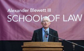 The UM School of Law officially became the Alexander Blewett III School of Law at the University of Montana as a result of a  $10 million donation from Alexander “Zander” and Andrea “Andy” Blewett of Great Falls.