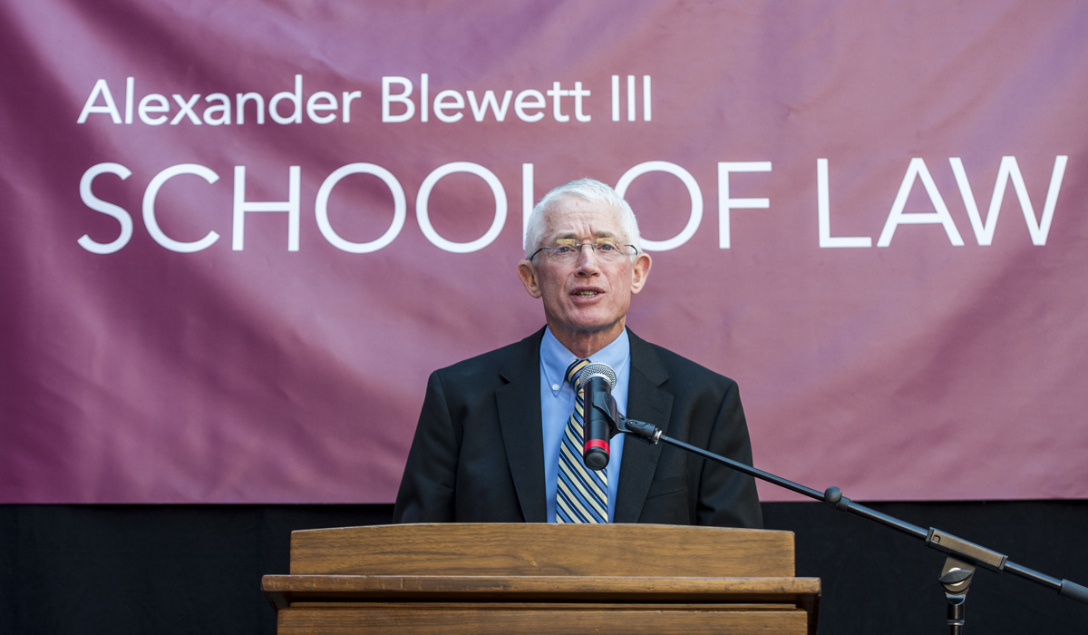The UM School of Law officially became the Alexander Blewett III School of Law at the University of Montana as a result of a  $10 million donation from Alexander “Zander” and Andrea “Andy” Blewett of Great Falls.