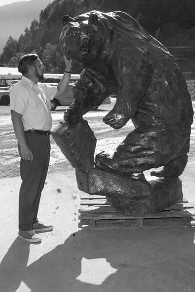 Rudy Autio inspects his Griz when it arrived on campus 50 years ago.