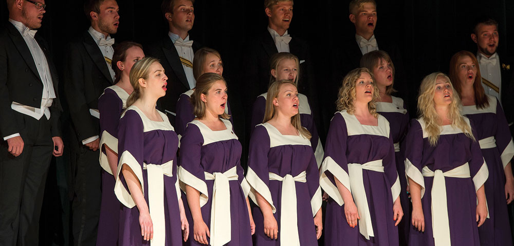 The Academic Student Choir Pedavoces of Finland performs in the Music Recital Hall during the 2013 International Choral Festival. The triennial event celebrates its tenth anniversary this summer.