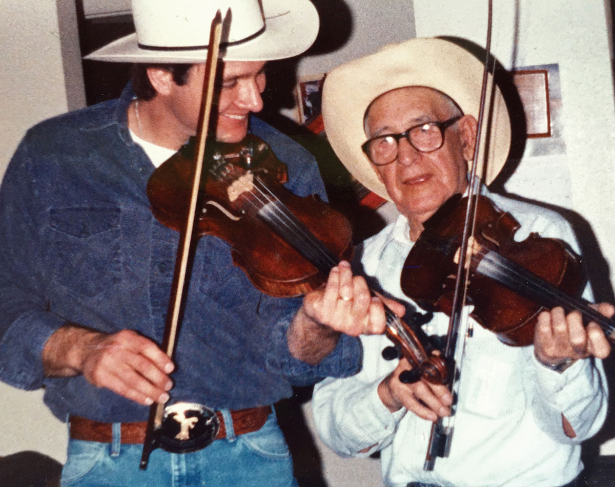 Ryan jams with Vic Cordier – his grandfather and his biggest influence. “He played that fiddle, man, it sounded  just like two cats  fighting,” Ryan says.