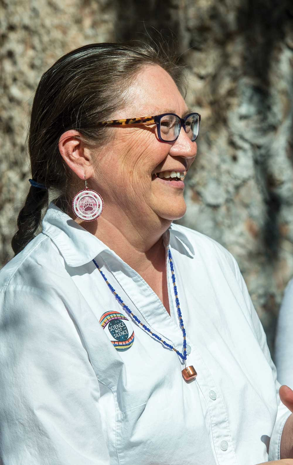 Rosalyn LaPier, a national leader in the study of ethnobotany, has become the first tenure-track Blackfeet tribal member at UM. Earlier this year she received the George M. Dennison Presidential Faculty Award for Distinguished Accomplishment. 