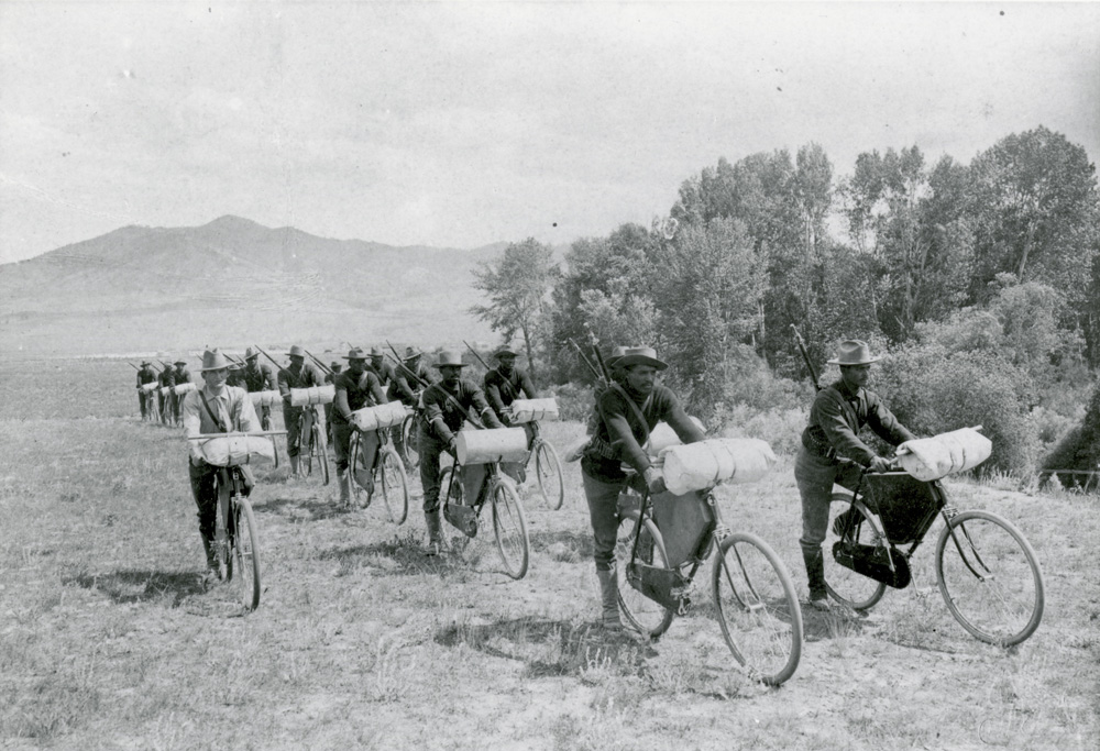 The 25th Infantry Bicycle Corps, also known as the Buffalo Soldiers, in 1897. (Photo: umt010069, Archives & Special Collections, Mansfield Library, the University of Montana)