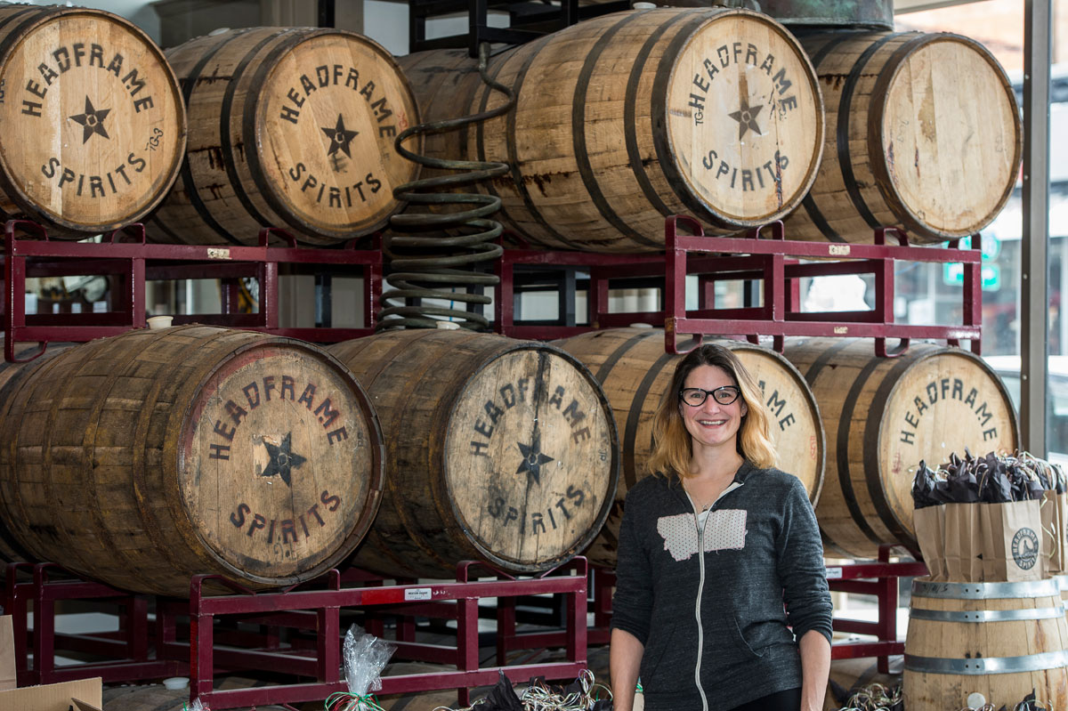 Courtney McKee co-founded Headframe Spirits in Butte with her husband and fellow UM graduate, John. (Photo by Todd Goodrich)