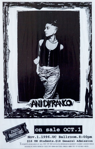 Ani DiFranco 1996 Concert Poster