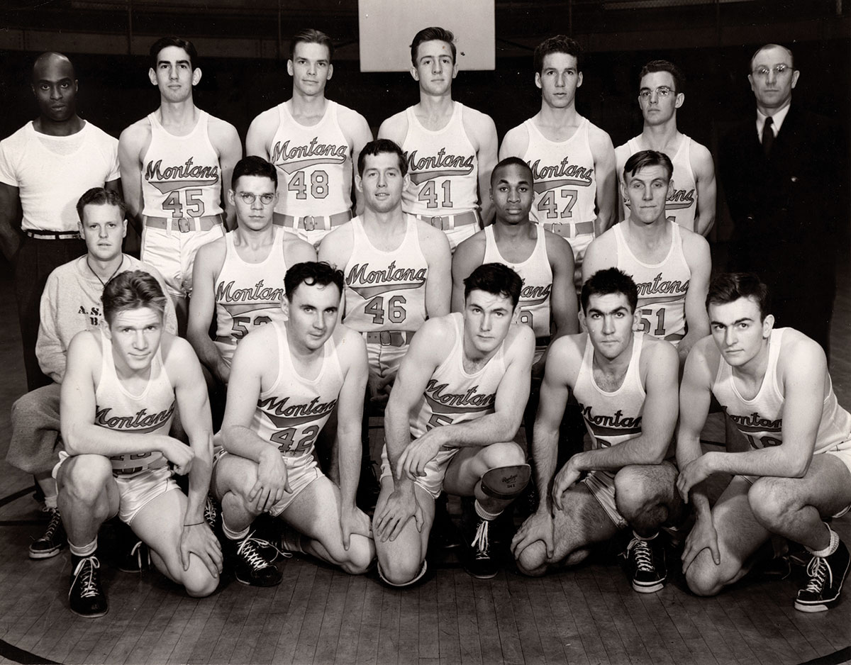 Jack Burgess, middle row, second from left, and a squad of Grizzlies. (Photo courtesy of Burgess family)