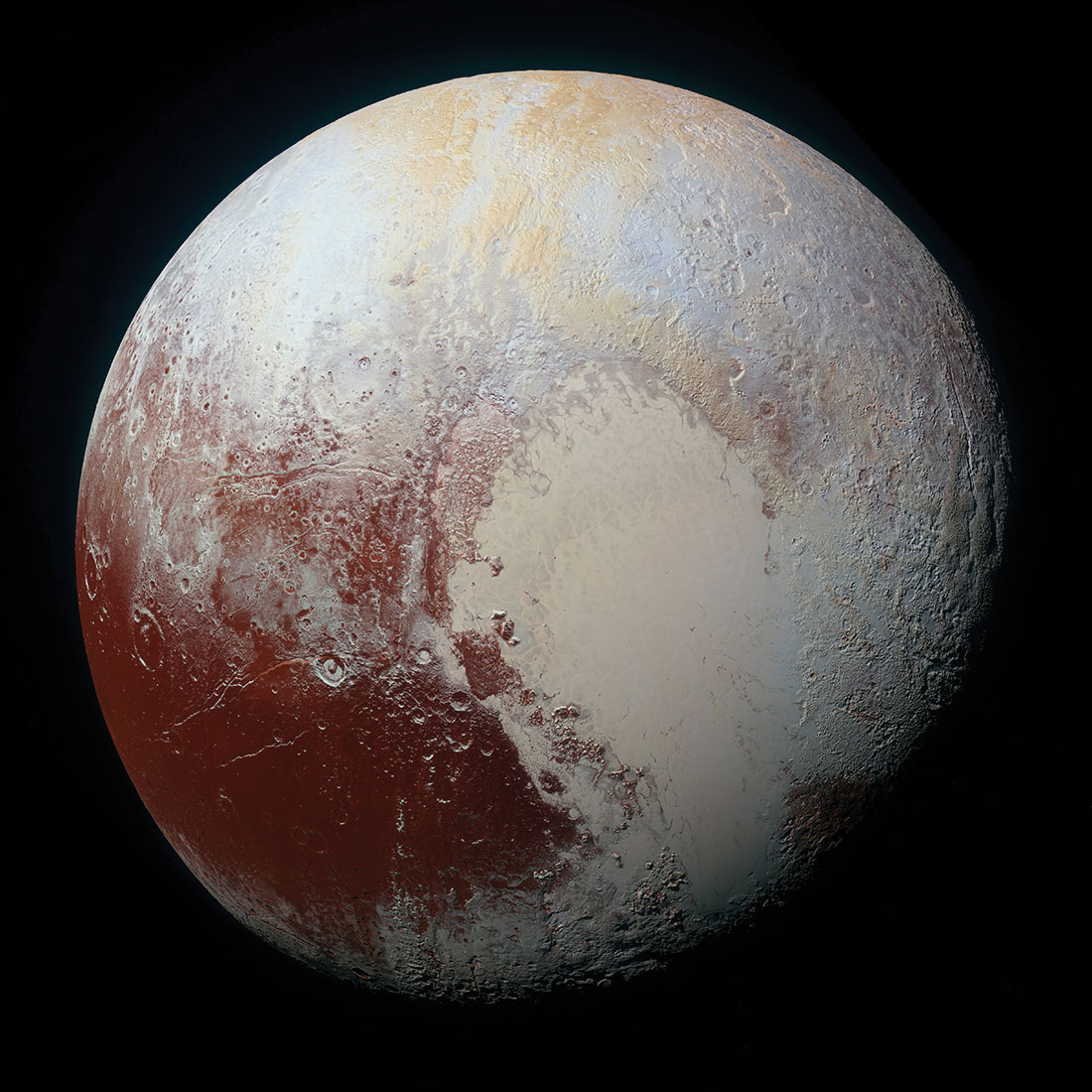 The New Horizons spacecraft captured this enhanced color view of  Pluto on July 14, 2015.